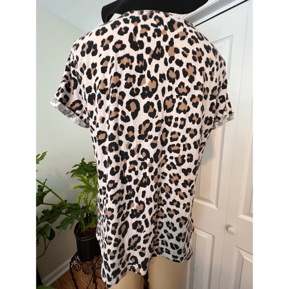 TORRID CHEETAH PRINT RELAXED FIT CREW TEE TRI-BLEND JERSEY SIZE 1 - Picture 4 of 7